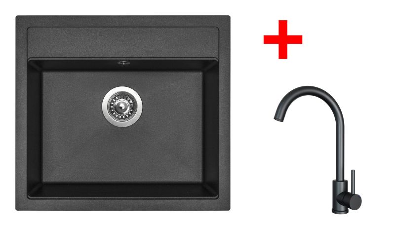 Sinks SOLO 560 Metalblack + ARCO černá matná