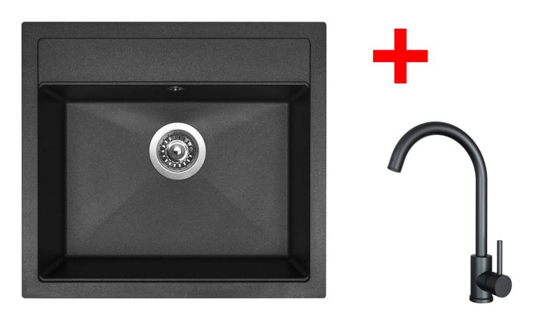 Sinks SOLO 560 Granblack + ARCO černá matná