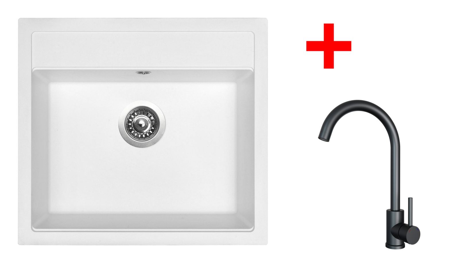 Sinks SOLO 560 Milk + ARCO černá matná