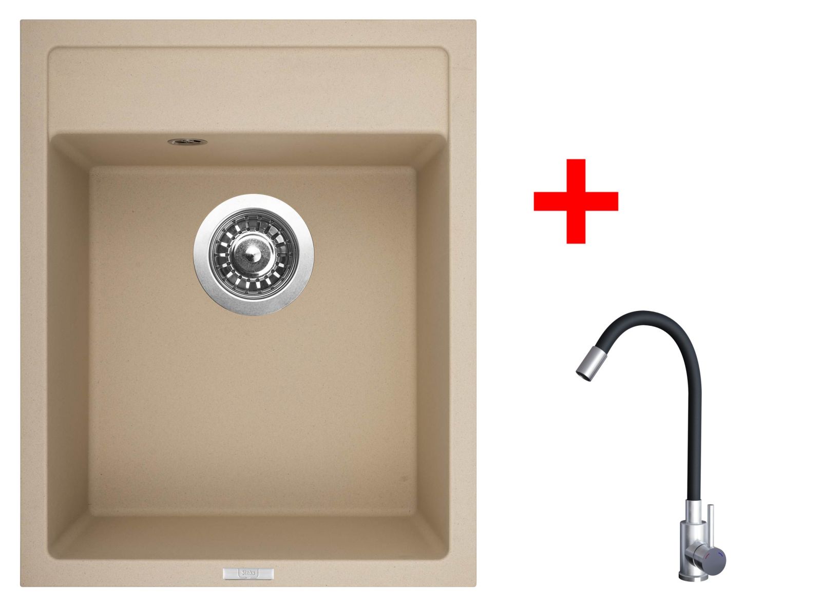 Sinks CLASSIC 400 Sahara + Elasta nerez/černá