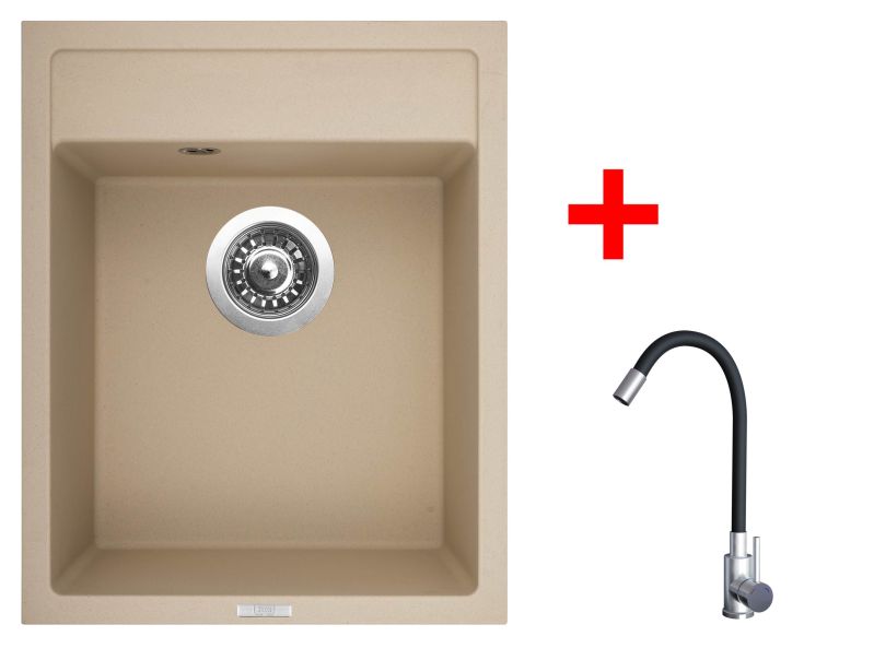 Sinks CLASSIC 400 Sahara + Elasta nerez/černá