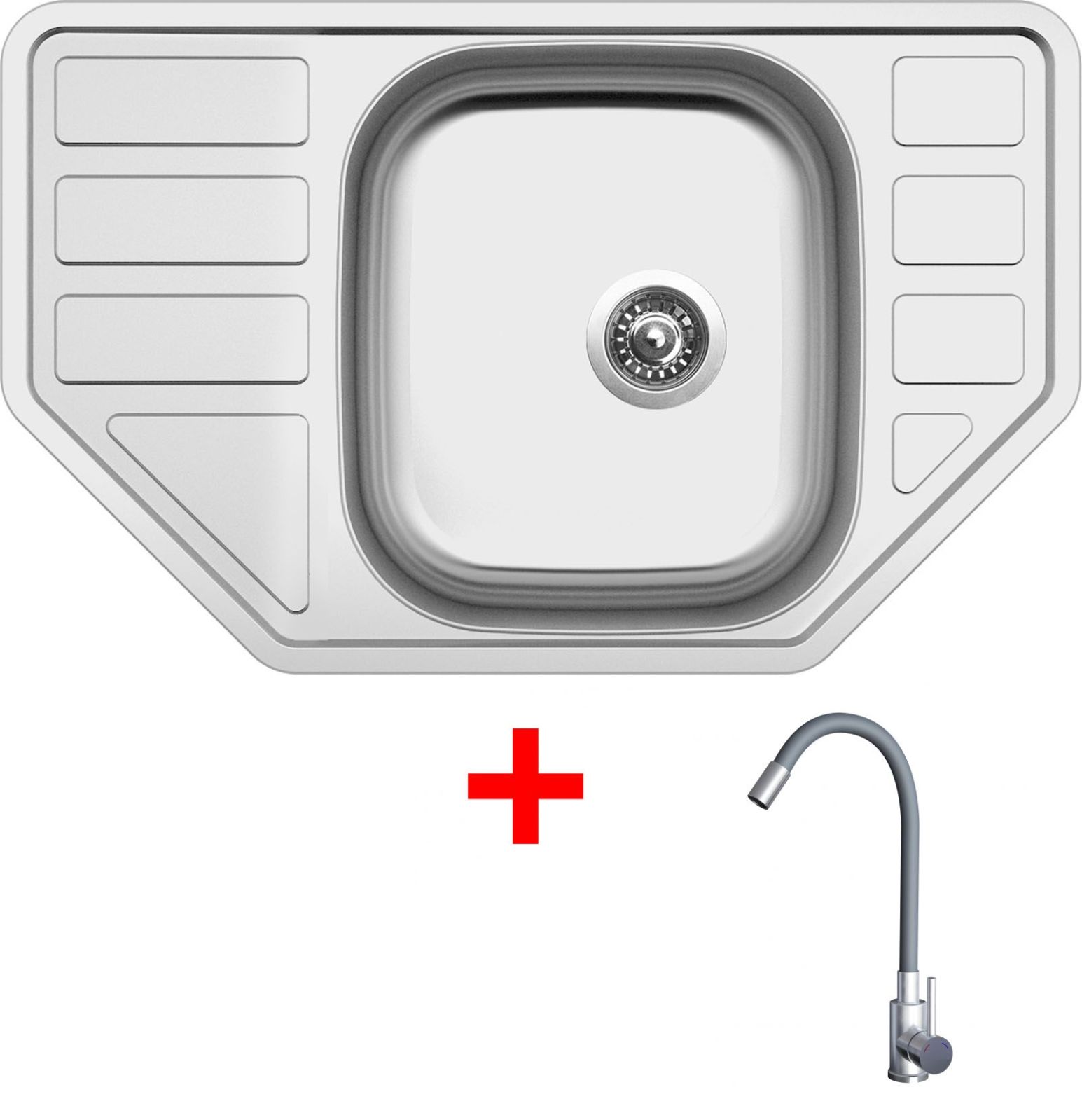 Sinks CORNO 770 + ELASTA nerez/šedá