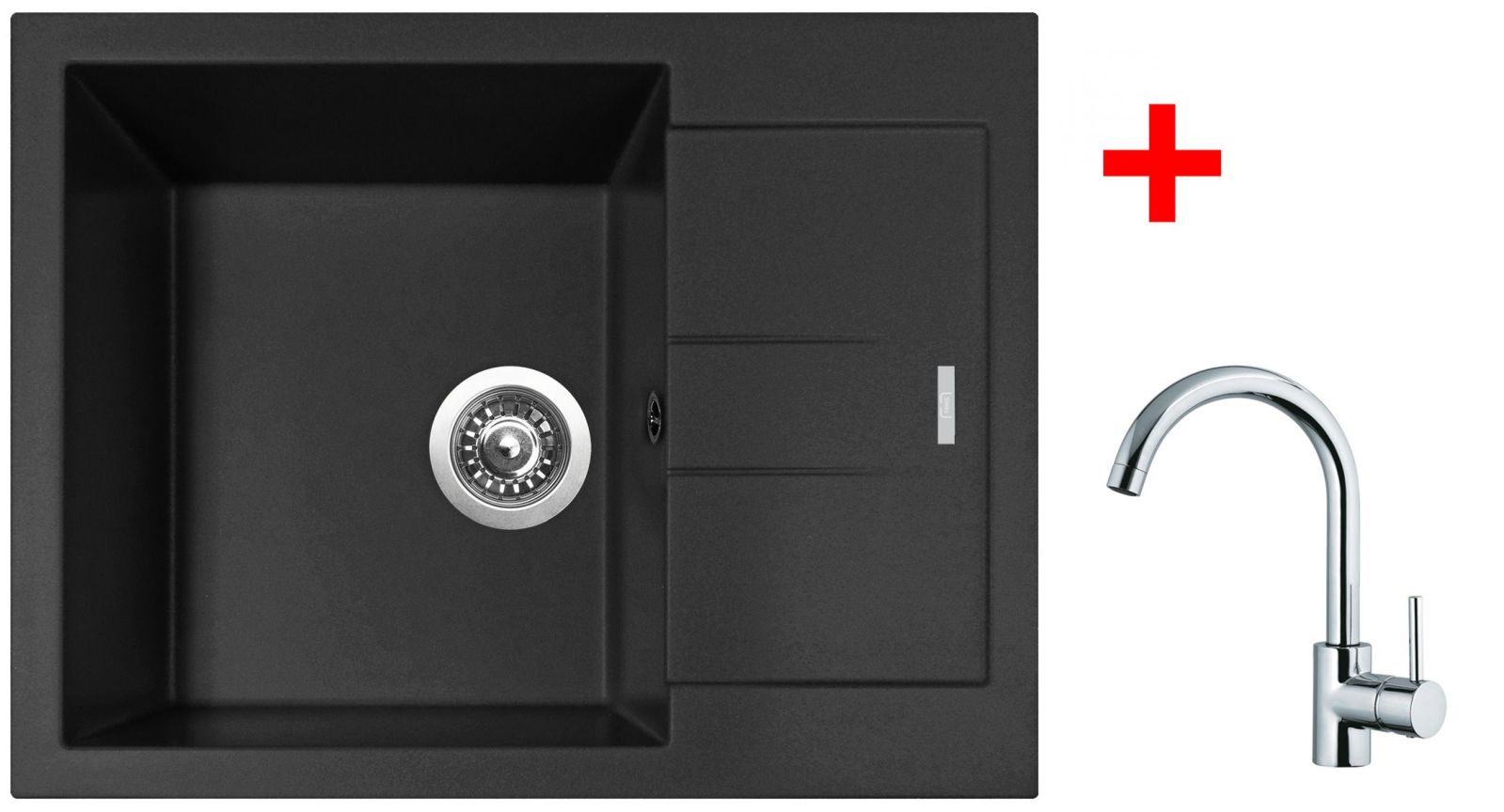 Set Sinks AMANDA 650 Nanoblack + MIX 35 lesklá