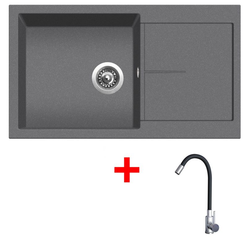 Sinks INFINITY 860 Titanium + Elasta nerez/černá