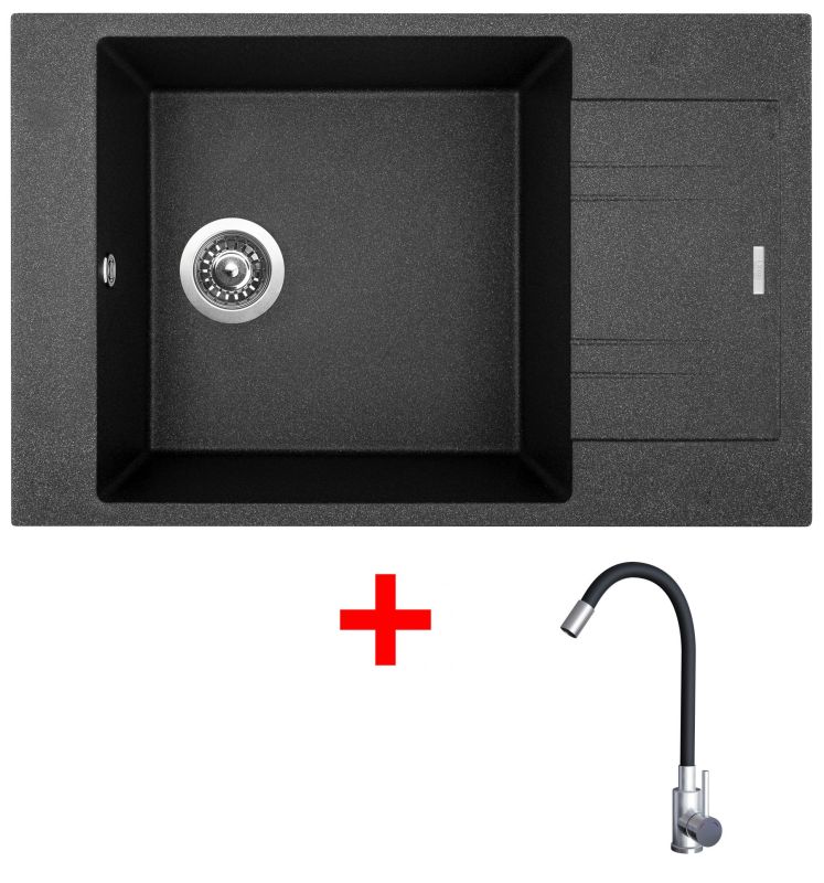 Sinks VARIO 780 Granblack + Elasta nerez/černá
