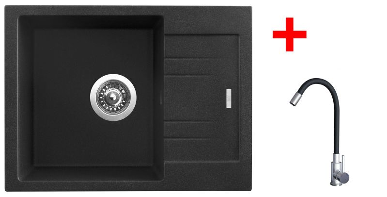 Sinks RAPID 580 Granblack + Elasta nerez/černá