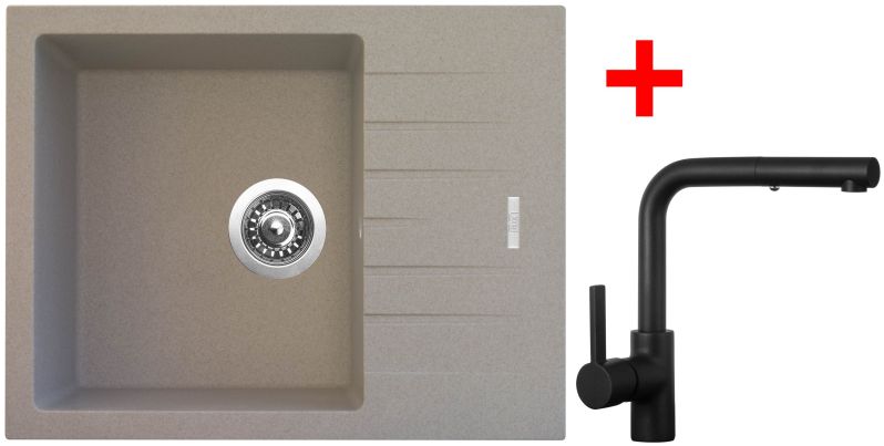 Sinks PERFECTO 650 Avena + ENIGMA S Černá matná