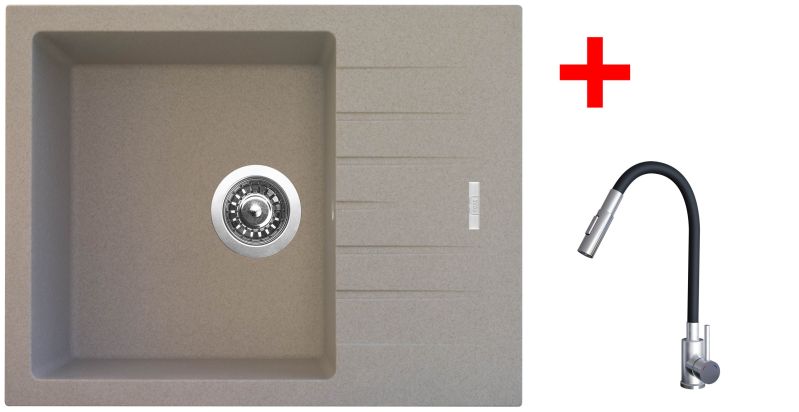 Sinks PERFECTO 650 Avena + ELASTA S nerez/černá