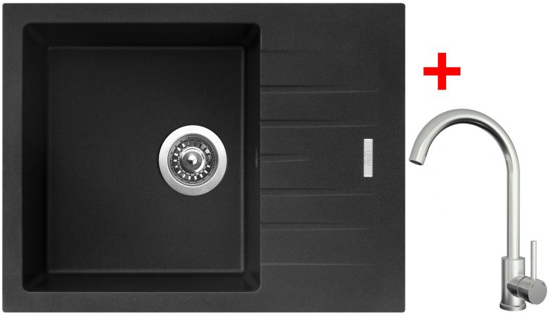 Sinks PERFECTO 650 Metalblack + ARCO celonerezová