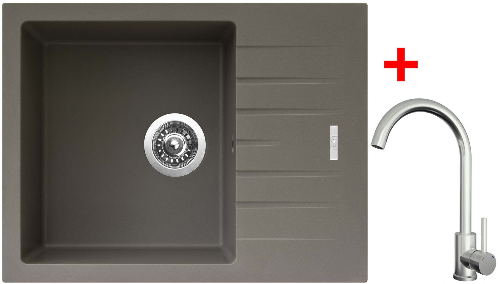 Sinks PERFECTO 650 Truffle + ARCO celonerezová