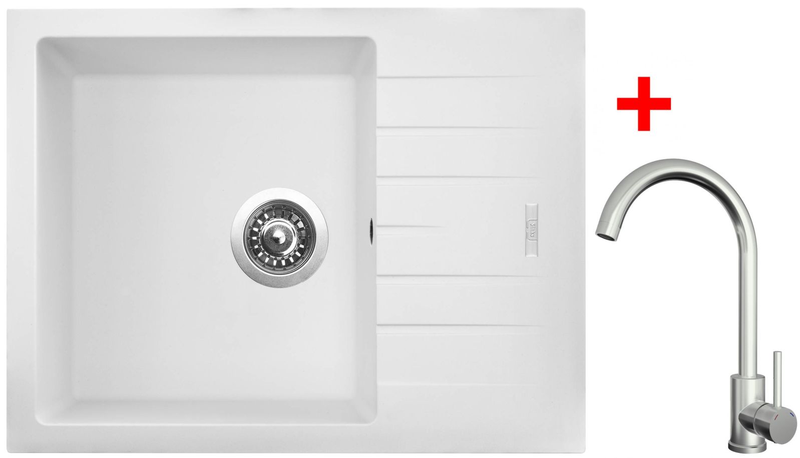 Sinks PERFECTO 650 Milk + ARCO celonerezová