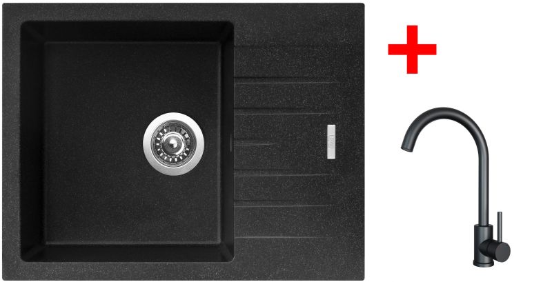 Sinks PERFECTO 650 Granblack + ARCO černá matná
