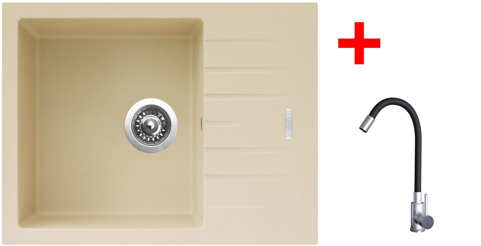 Sinks PERFECTO 650 Sahara + Elasta nerez/černá