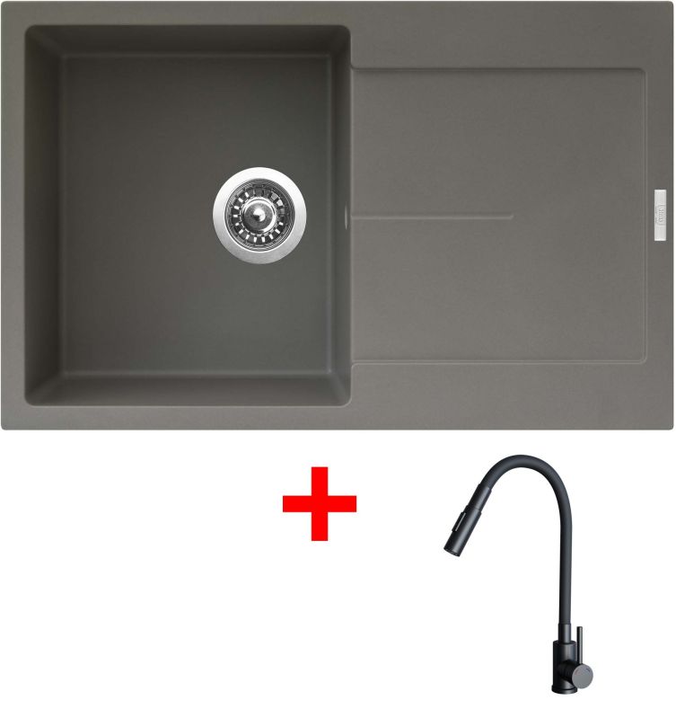 Sinks ULTIMA 790 Truffle + ELASTA S černá matná