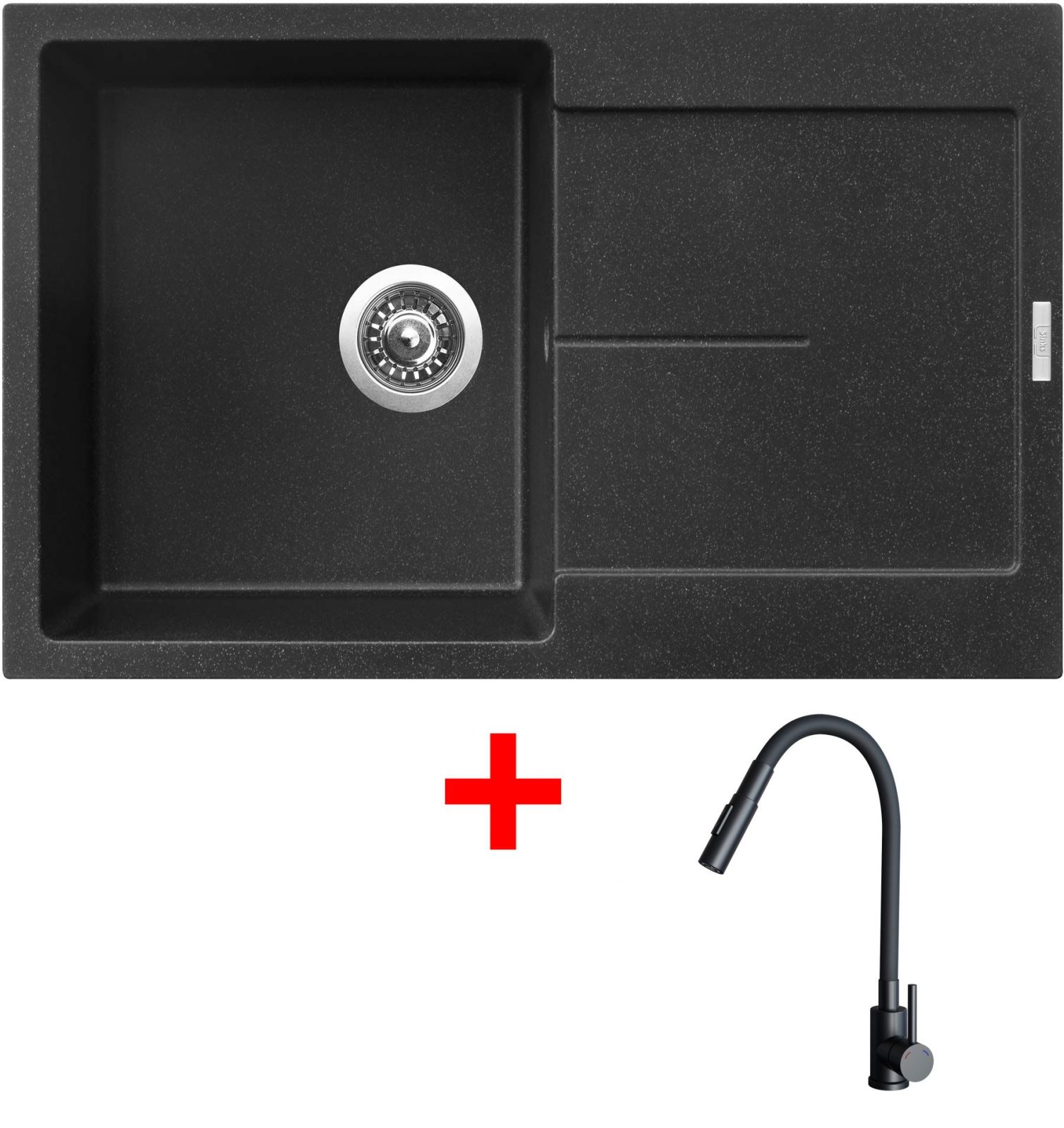 Sinks ULTIMA 790 Granblack + ELASTA S černá matná