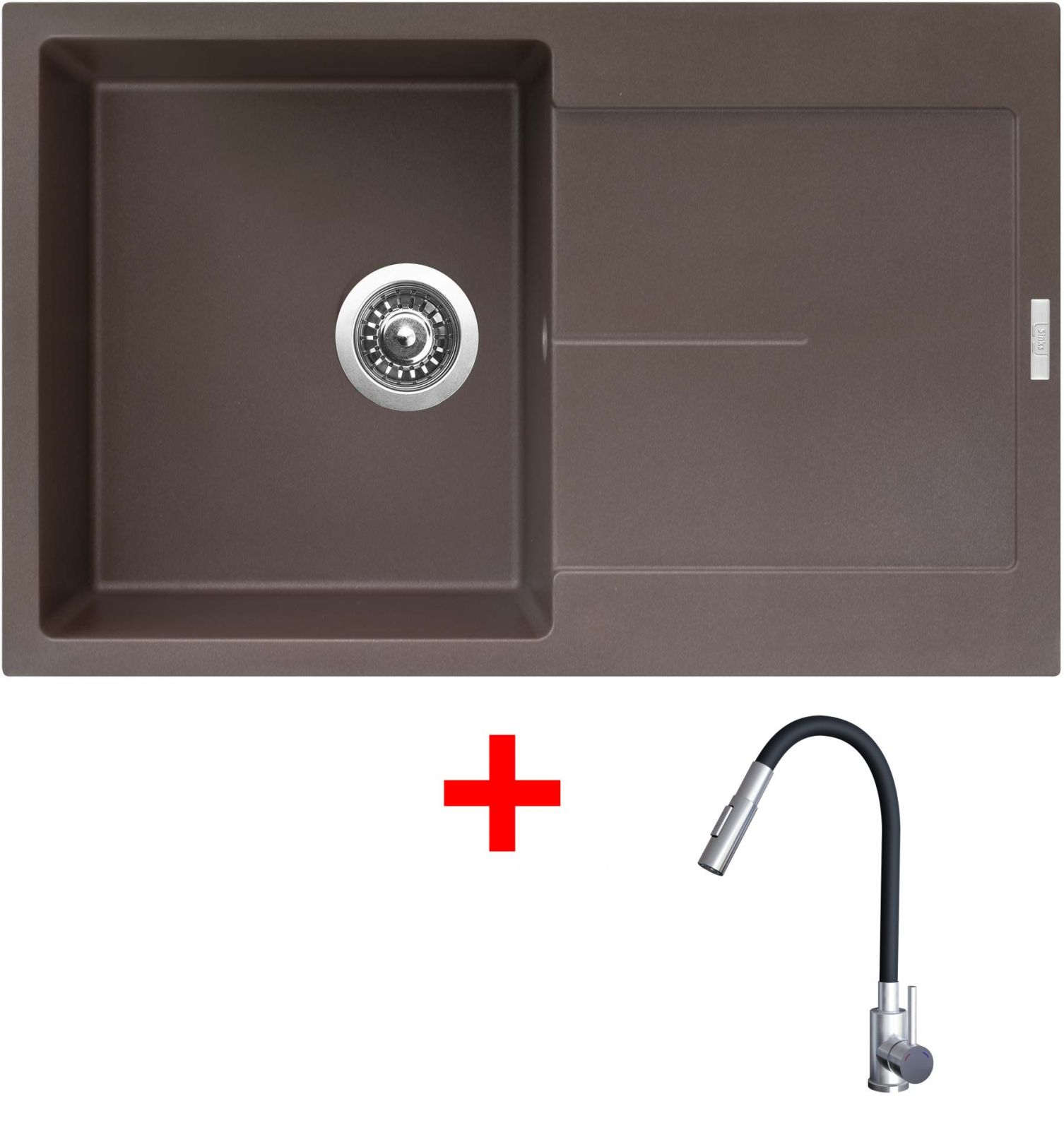 Sinks ULTIMA 790 Marone + ELASTA S nerez/černá