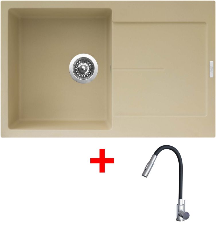 Sinks ULTIMA 790 Sahara + ELASTA S nerez/černá