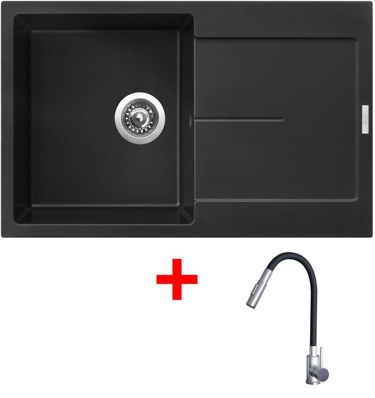 Sinks ULTIMA 790 Pureblack + ELASTA S nerez/černá