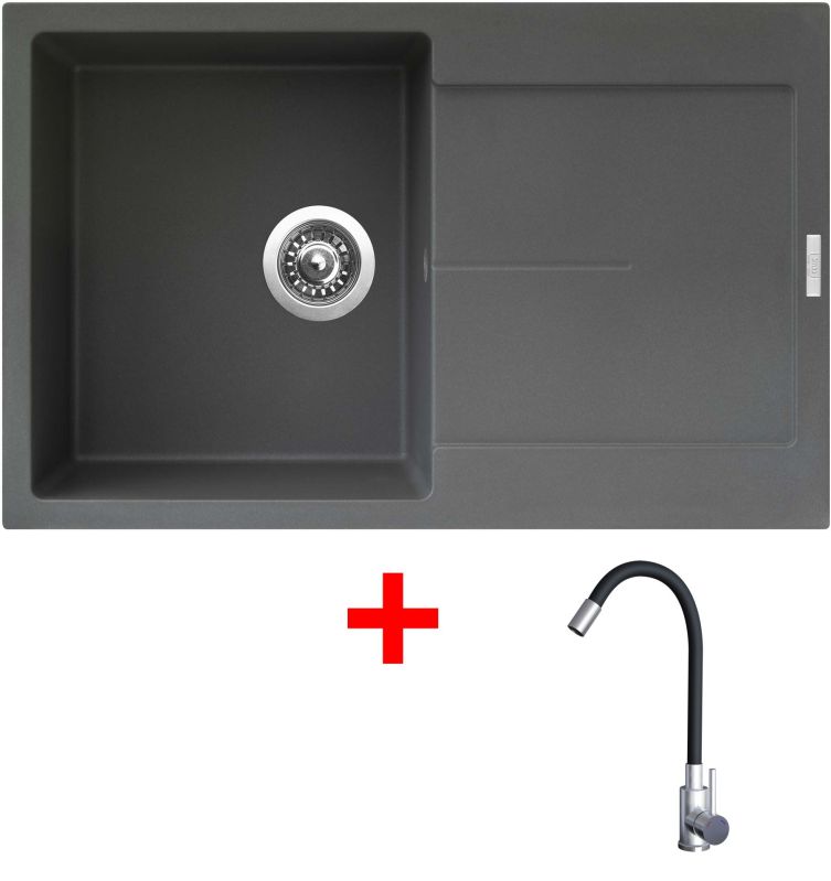 Sinks ULTIMA 790 Titanium + Elasta nerez/černá