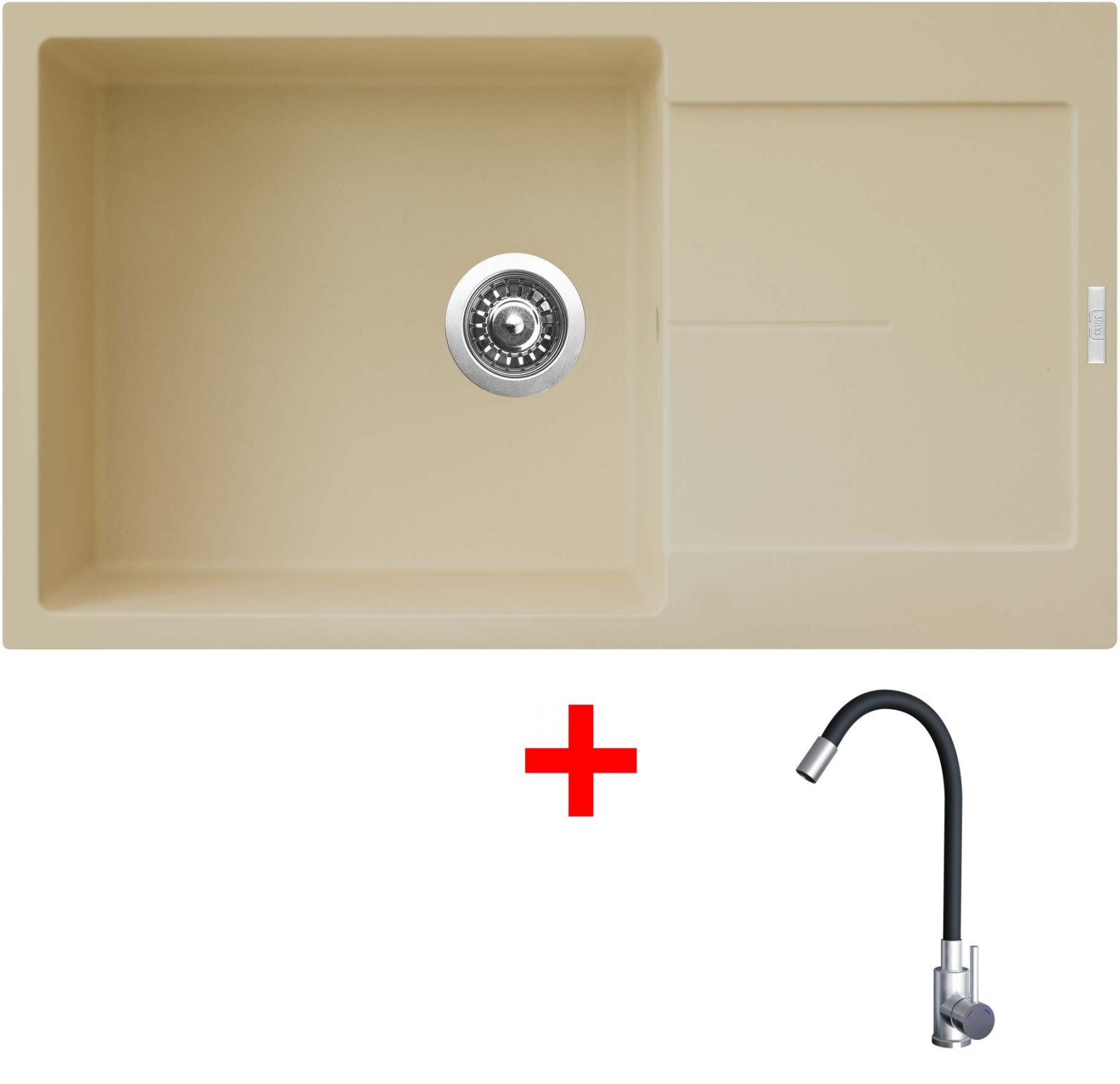 Sinks ULTIMA 860 XXL Sahara + Elasta nerez/černá