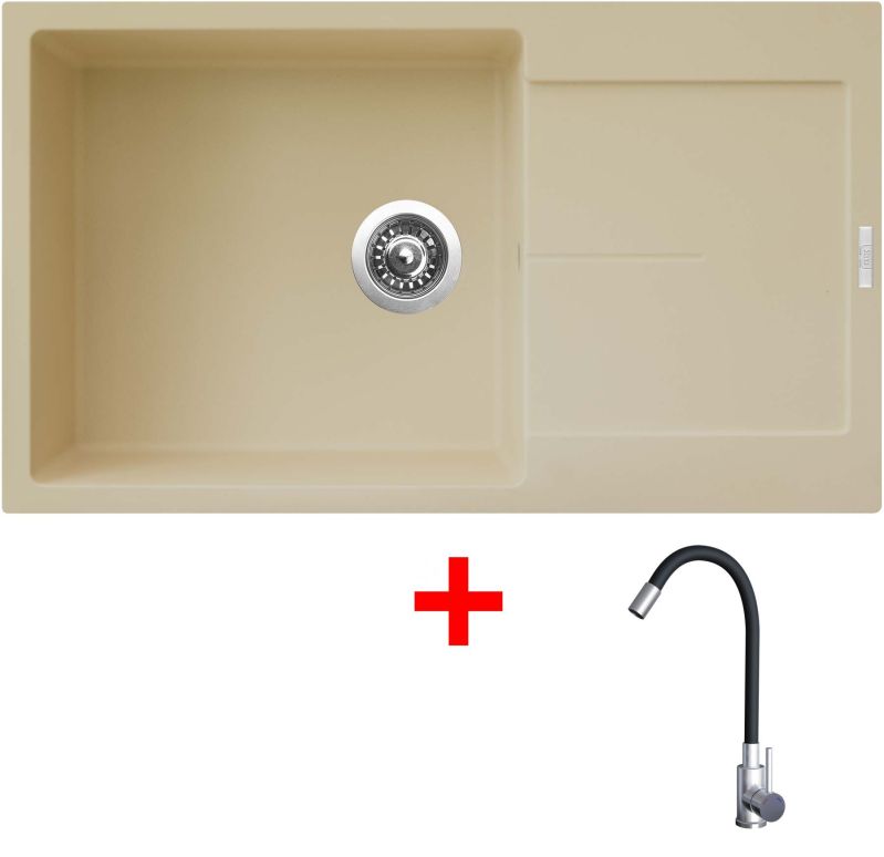 Sinks ULTIMA 860 XXL Sahara + Elasta nerez/černá