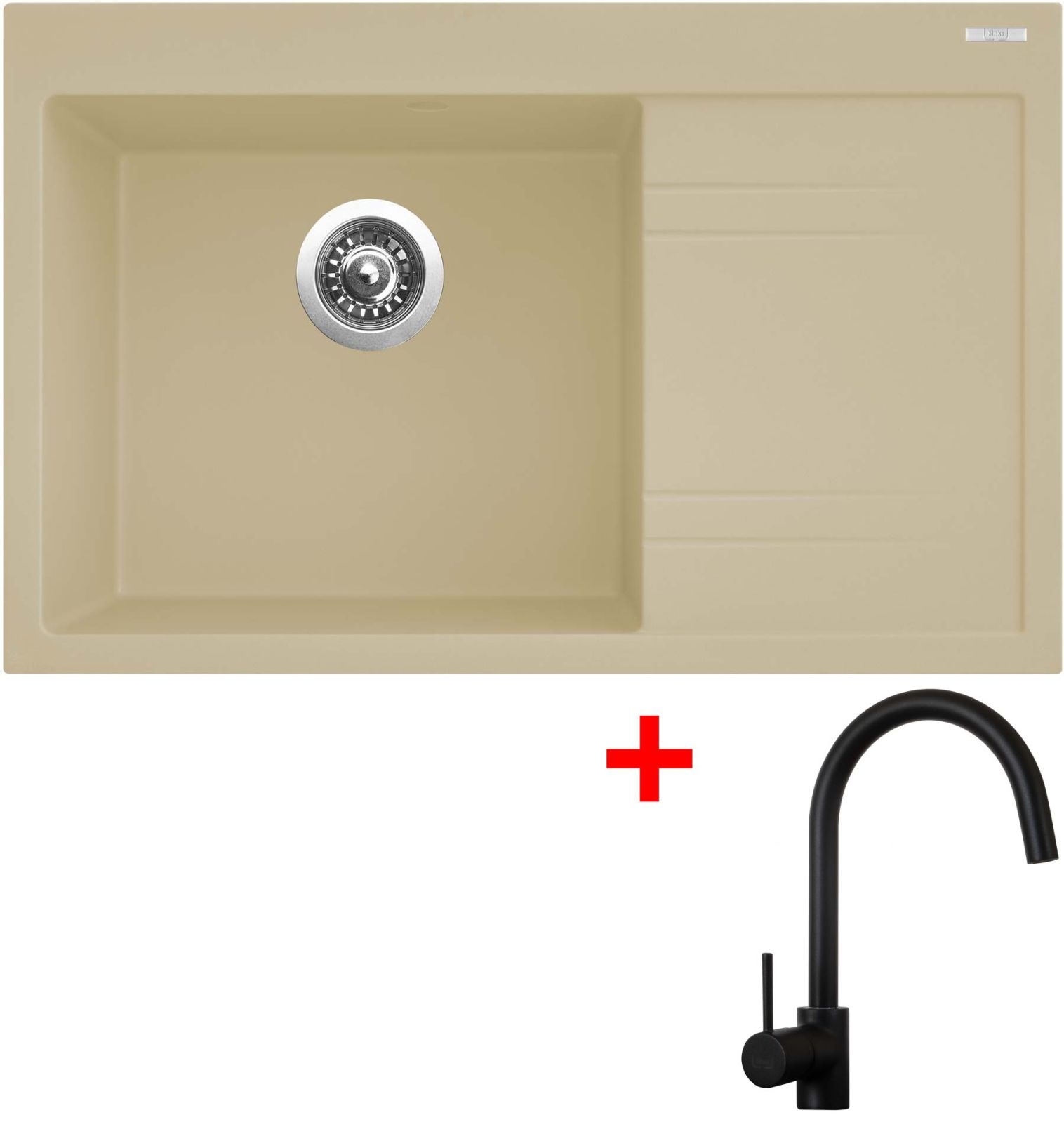 Sinks RIM 780 L Sahara + Vitalia černá matná