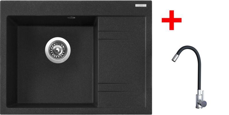Sinks RIM 650 L Granblack + Elasta nerez/černá