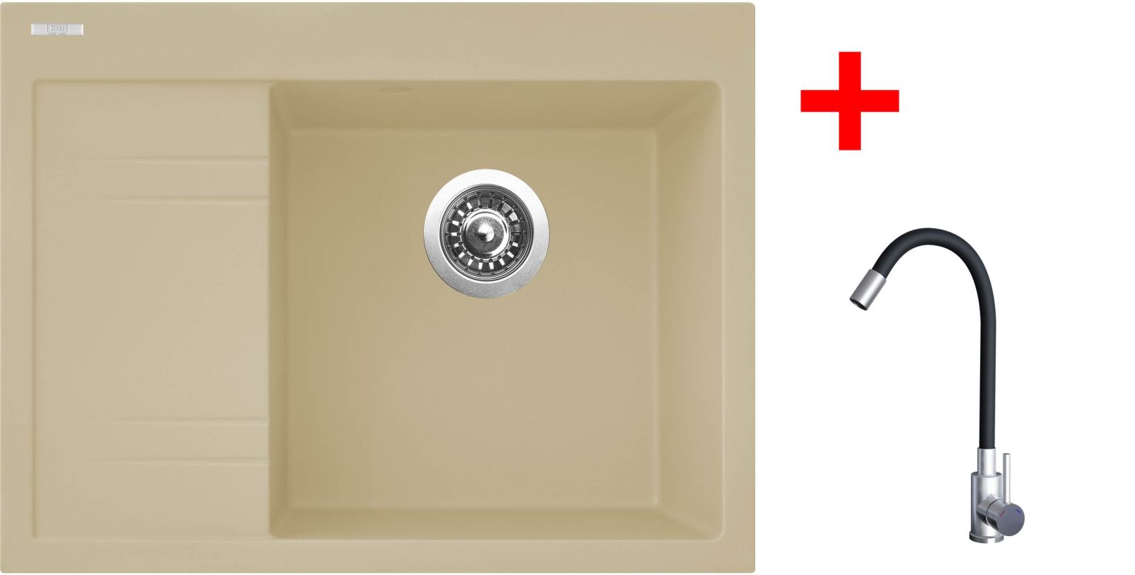 Sinks RIM 650 P Sahara + Elasta nerez/černá