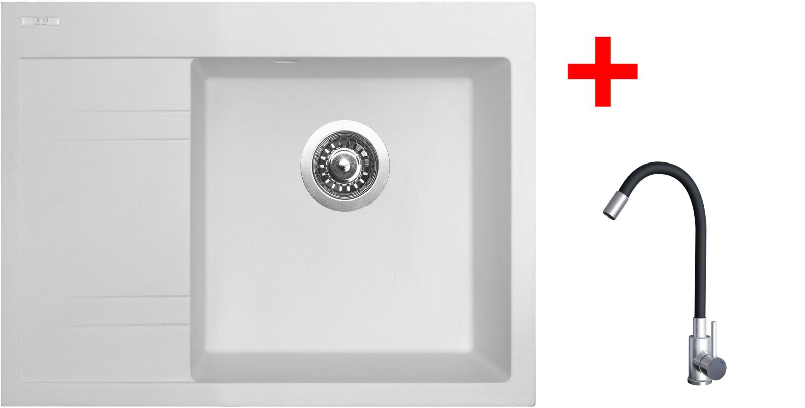 Sinks RIM 650 P Milk + Elasta nerez/černá