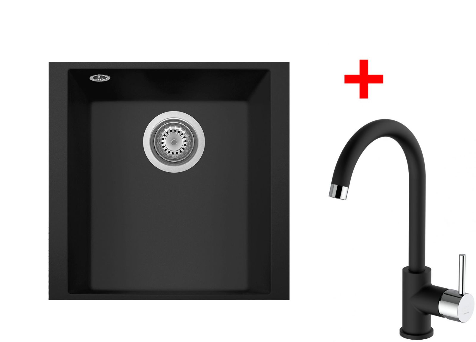 Sinks CUBE 340U Nanoblack + MIX 35 Nanoblack