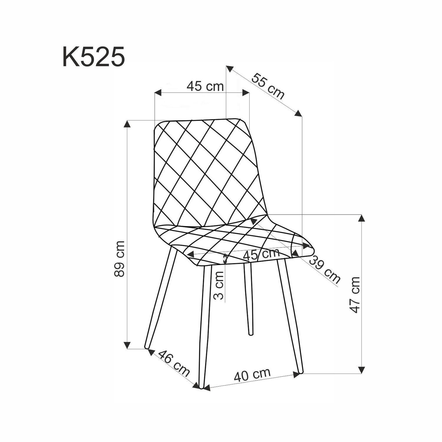 Jídelní židle K525 WD šedá