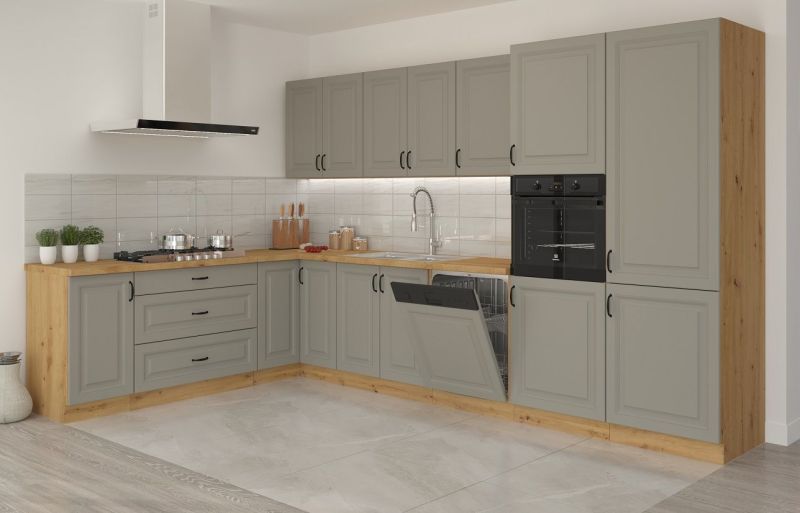 Skříň na vestavnou troubu a mikrovlnku STILLO SVĚTLE ŠEDÁ / ARTISAN 60 DPM-210 2F