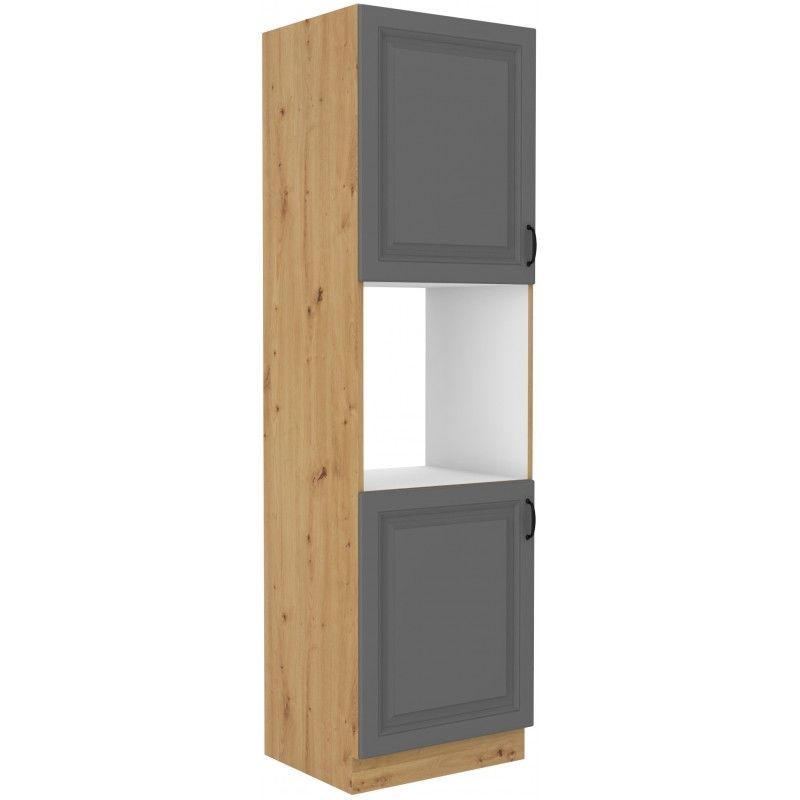 Vysoká skříň na vestavnou troubu STILLO TMAVĚ ŠEDÁ / ARTISAN 60 DP-210 2F