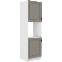 Vysoká skříň na vestavnou troubu STILLO SVĚTLE ŠEDÁ / BÍLÁ 60 DP-210 2F