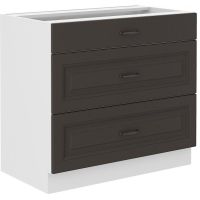 Spodní zásuvková skříňka STILLO GRAPHITE / BÍLÁ 80 D 3S BB