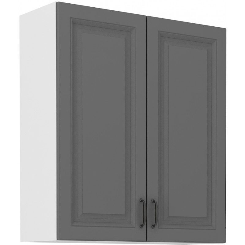 Horní skříňka STILLO TMAVĚ ŠEDÁ / BÍLÁ  80 G-90 2F
