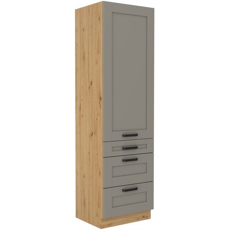 Vysoká skříň se zásuvkami LUNNA SVĚTLE ŠEDÁ  / ARTISAN 60 DKS-210 3S 1F