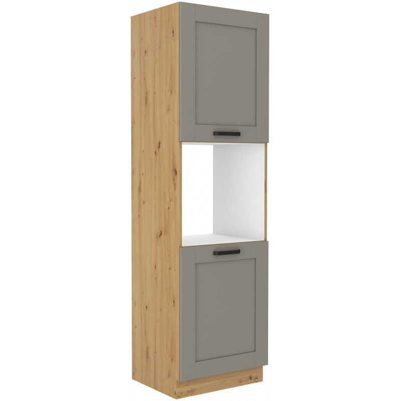 Vysoká skříň na vestavnou troubu LUNNA SVĚTLE ŠEDÁ / ARTISAN 60 DP-210 2F