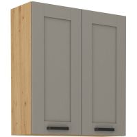 Vysoká horní skříňka LUNNA  SVĚTLE ŠEDÁ / ARTISAN 80 G-90 2F