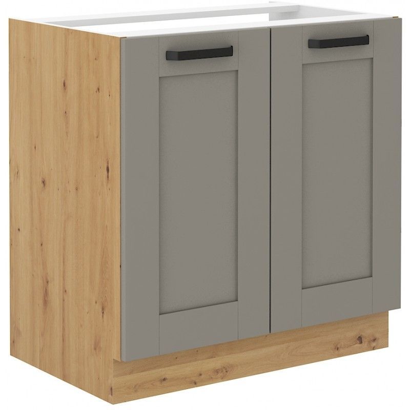 Spodní dřezová skříňka LUNNA SVĚTLE ŠEDÁ / ARTISAN 80 ZL 2F BB