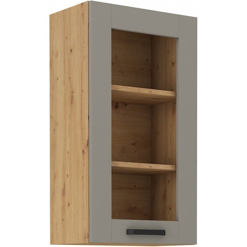 Vysoká horní skříňka LUNNA  SVĚTLE ŠEDÁ / ARTISAN 40 GS-90 1F