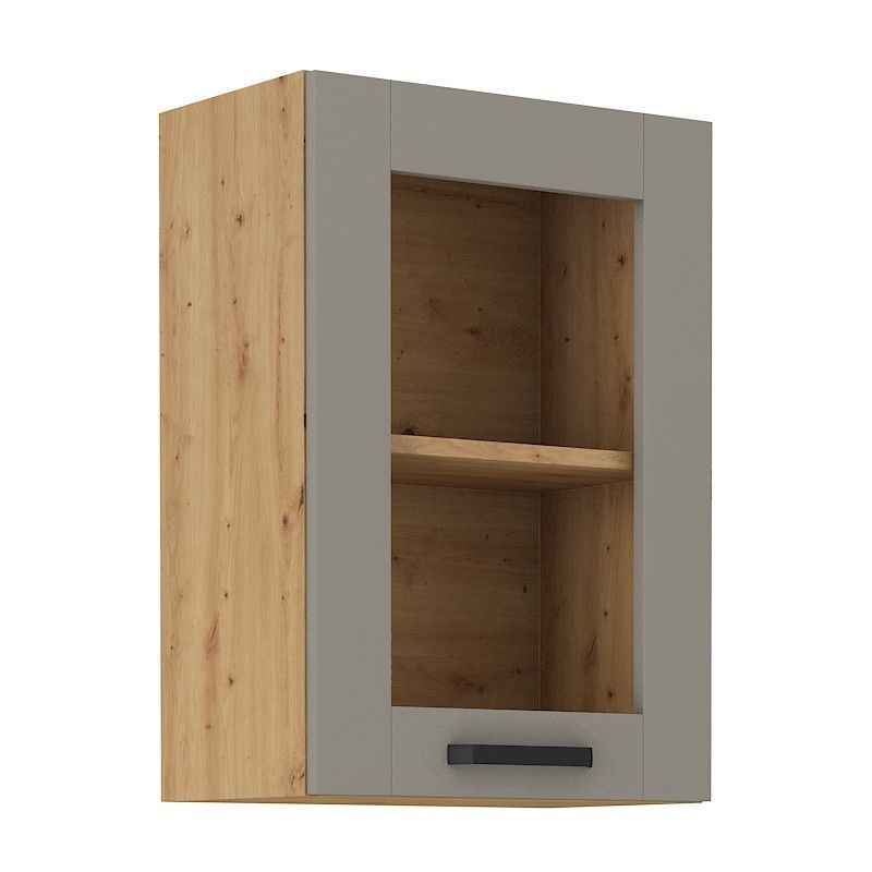 Vysoká horní skříňka LUNNA  SVĚTLE ŠEDÁ / ARTISAN 40 GS-72 1F