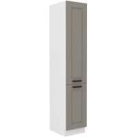 Vysoká potravinová skříň LUNNA SVĚTLE ŠEDÁ / BÍLÁ  40 DK-210 2F