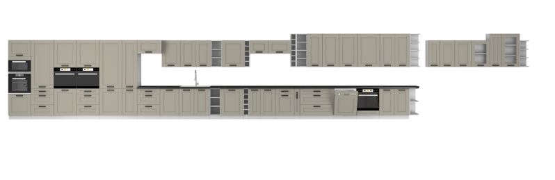 Spodní dřezová skříňka LUNNA SVĚTLE ŠEDÁ / BÍLÁ  80 ZL 2F BB