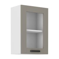 Vysoká horní skříňka LUNNA  SVĚTLE ŠEDÁ / BÍLÁ 40 GS-72 1F