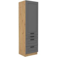 Vysoká skříň se zásuvkami LUNNA TMAVĚ ŠEDÁ / ARTISAN  60 DKS-210 3S 1F