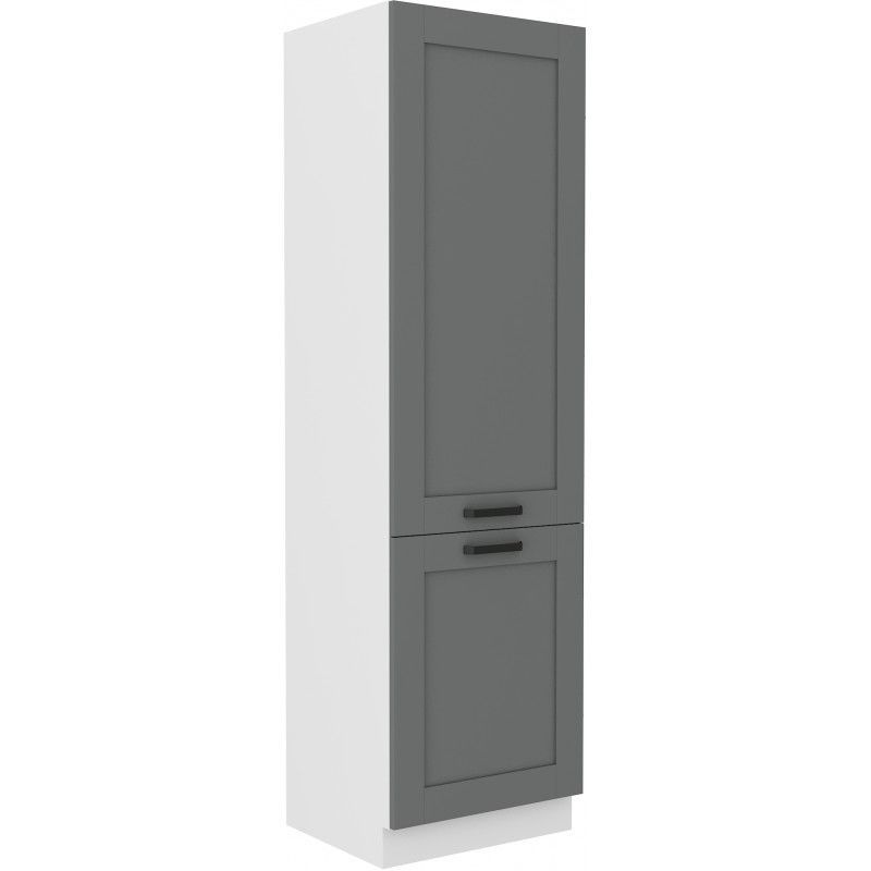 Vysoká potravinová skříň LUNNA TMAVĚ ŠEDÁ / BÍLÁ  60 DK-210 2F