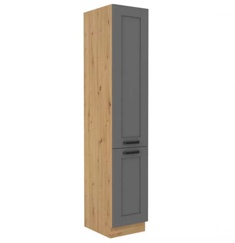 Vysoká potravinová skříň LUNNA TMAVĚ ŠEDÁ / ARTISAN 40 DK-210 2F