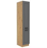 Vysoká potravinová skříň LUNNA TMAVĚ ŠEDÁ / ARTISAN 40 DK-210 2F