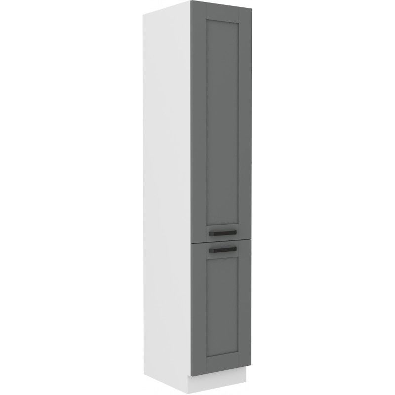 Vysoká potravinová skříň LUNNA TMAVĚ ŠEDÁ / BÍLÁ  40 DK-210 2F